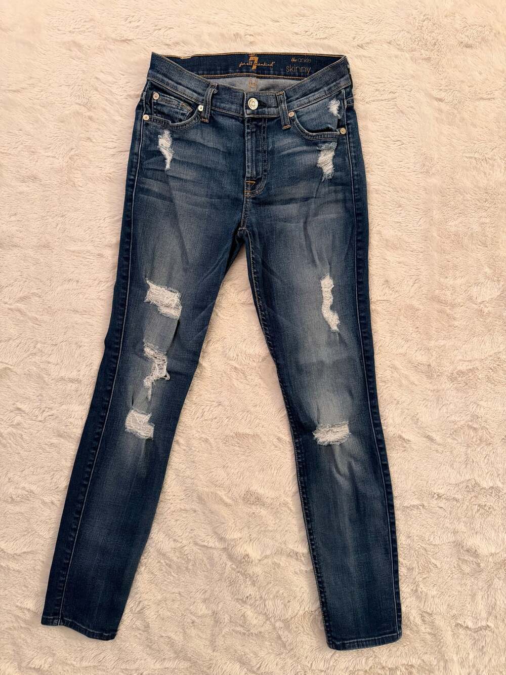 7 For All Mankind The Ankle Skinny Jeans | Size 24 | Authentic Blue